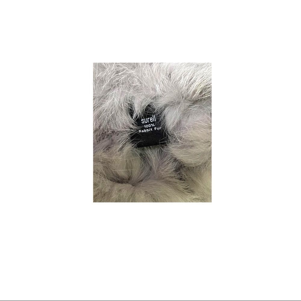 Surell Gray Rabbit Fur Scarf - Picture 6 of 8